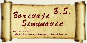 Borivoje Simunović vizit kartica